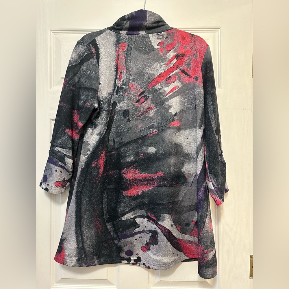 Damee Abstract Print Long Sleeve Dress